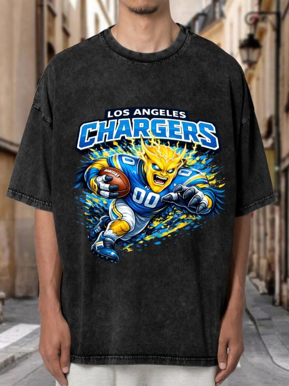 Los Angeles Chargers Mascot Football Streetwear T-shirt RQDS4VC36M01